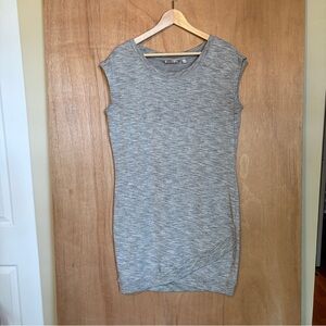 Athleta Criss Cross Heather Gray Grey Athleisure Sleeveless Sweatshirt Dress S